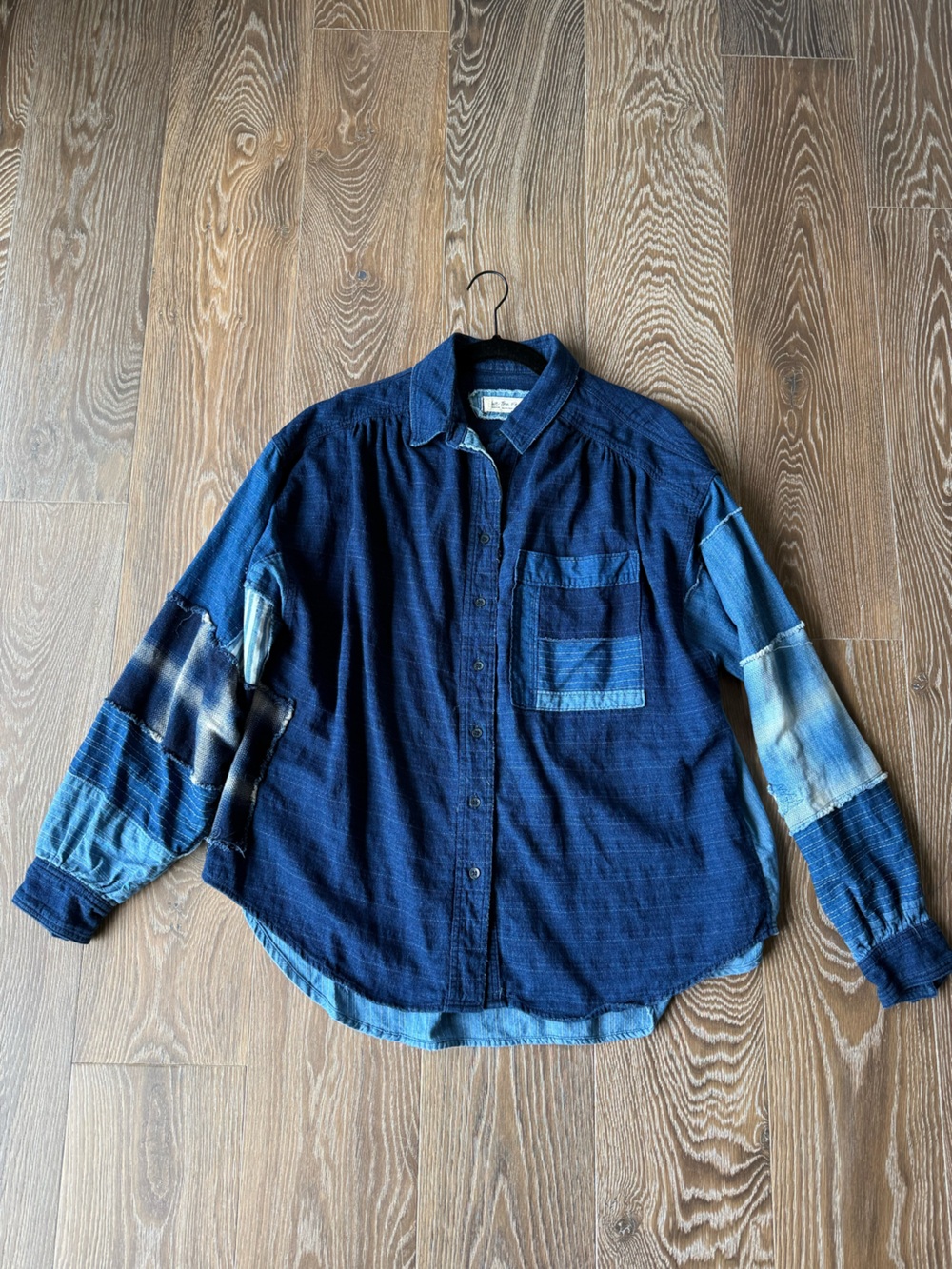 WE THE FREE Oversized Patchwork Button-Up Shirt
